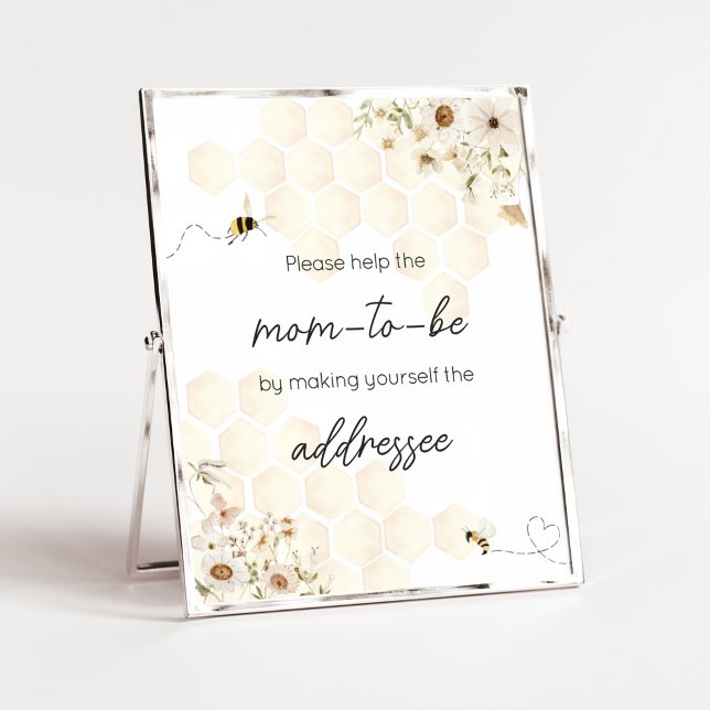 Ett litet babyskuvert för honungsbin Station Poster (As Sweet as can Bee Baby Shower Envelope Station Sign)