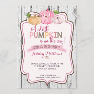 Ett litet babyvykort för Pumpkin Inbjudningar