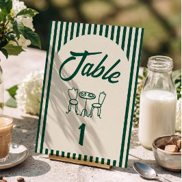 Ett litet bönor bryggs Baby Shower bordnummer Inbjudningar