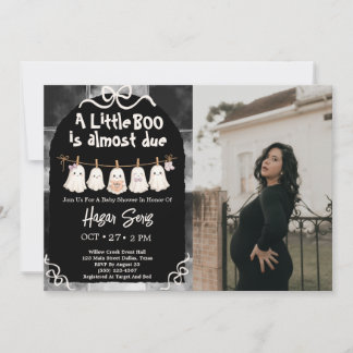 Ett litet Boo är nästan förfallot Baby Shower Foto Inbjudningar