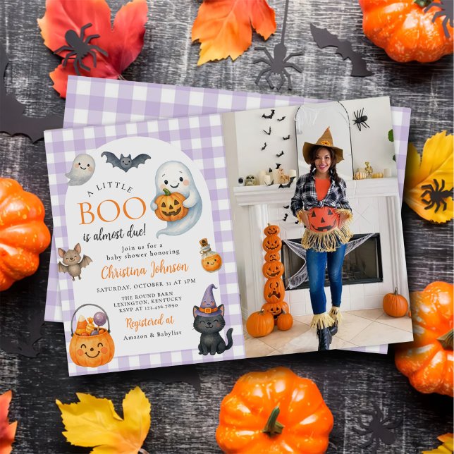 Ett litet Boo Cute Halloween Baby Shower Photo Inbjudningar (Skapare uppladdad)