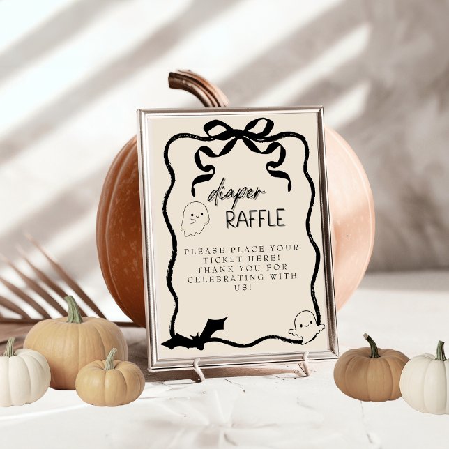 Ett litet Boo Diaper Raffle-tecken Inbjudningar (A Little Boo Diaper Raffle sign)
