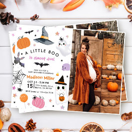 Ett litet Boo Halloween Baby Shower Photo Inbjudningar