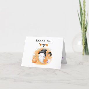 Ett litet Boo Halloween Baby Shower-tack för ditt Tack Kort
