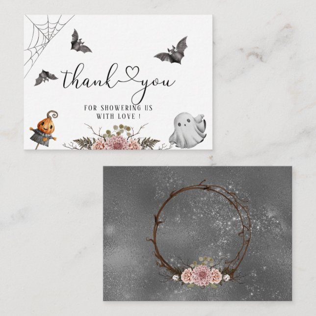 Ett litet Boo Halloween-kort Anteckningskort (Fram/baksida)