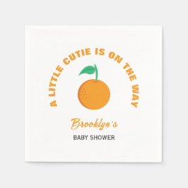 Ett litet citutie-babyskor från citrusblommor, kön pappersservett