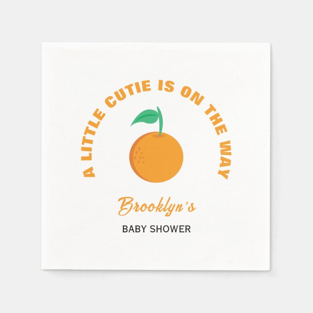 Ett litet citutie-babyskor från citrusblommor, kön pappersservett (Framsidan)