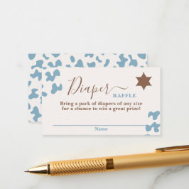 Ett litet Cowboy Baby dusch Boy Diaper Raffle Card Tilläggskort