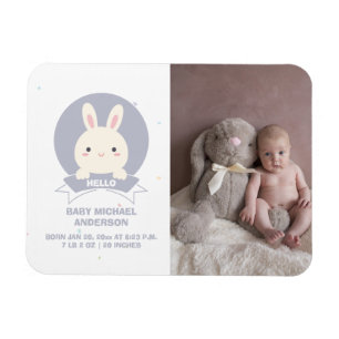 Ett litet Elegant Baby fotofödelsemeddelande Magnet