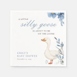 Ett litet Fånig Goose Boy Baby Shower Napkins Pappersservett
