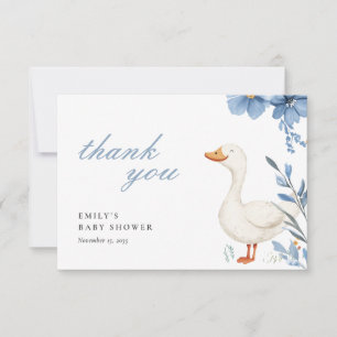 Ett litet Fånig Goose Boy Baby Shower Tack Kort