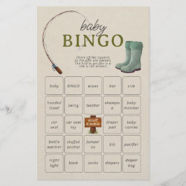 Ett litet fiskerman Baby Bingo-skript Shower Game