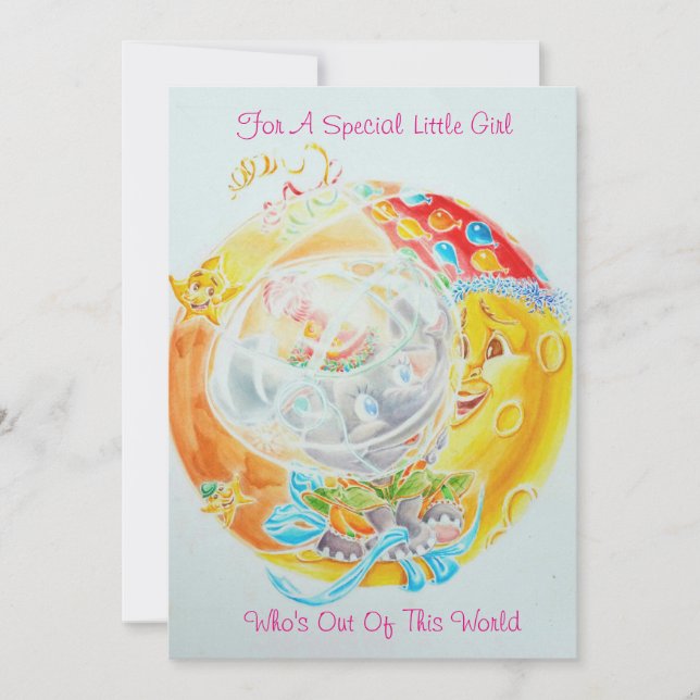 Ett litet flickfödelsekort kort (Framsida)