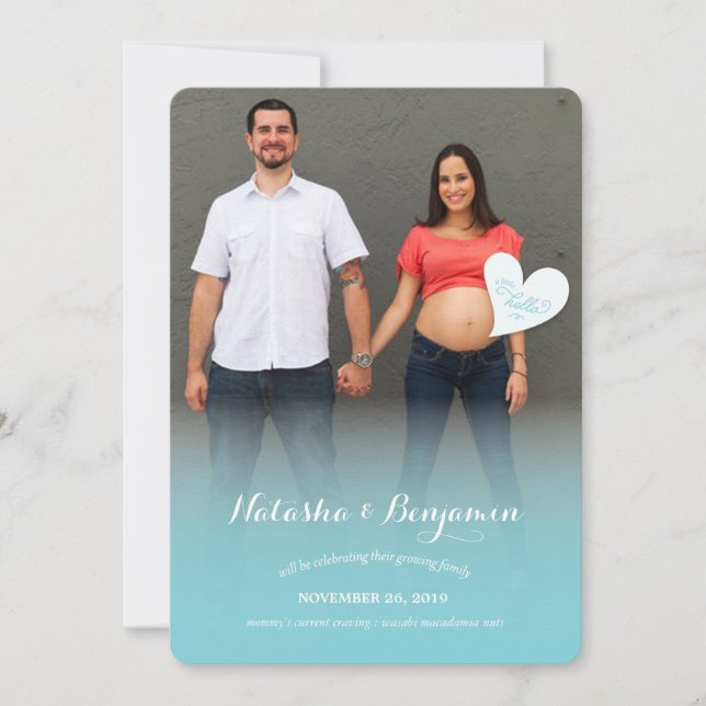 Ett litet foto av Hej Blue Gravid Meddelande (Framsida)