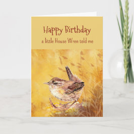 Ett litet hus Wren Personality Birthday Roligt Bir Kort
