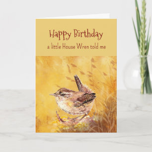 Ett litet hus Wren Personality Birthday Roligt Bir Kort