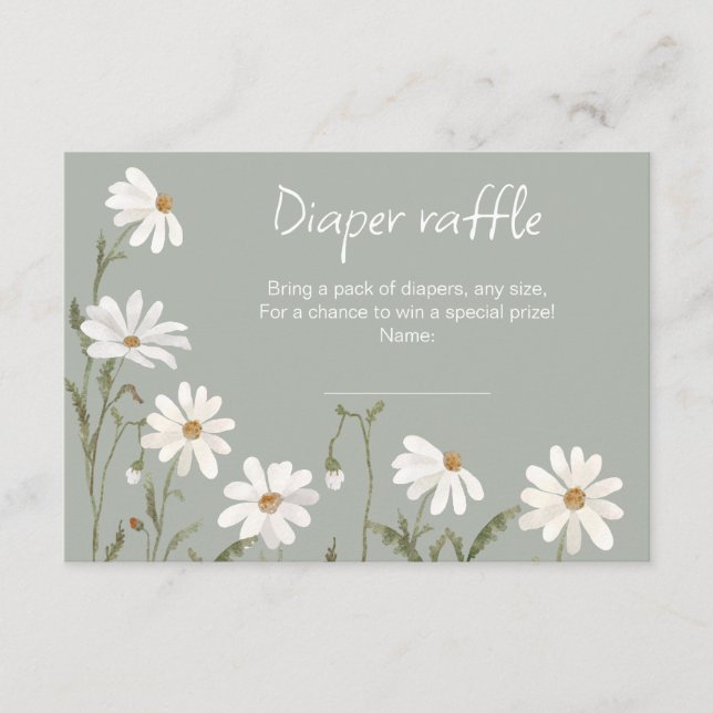 Ett litet jokertecken för babydusch i daisyn tilläggskort (Framsida)