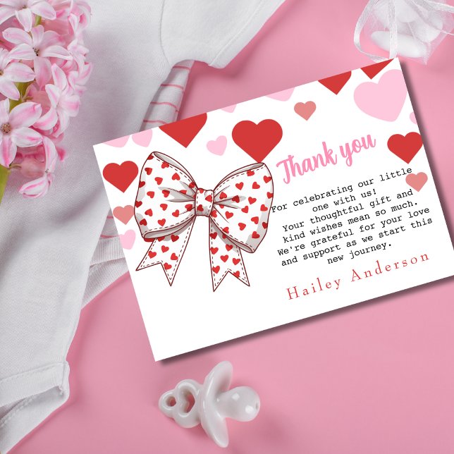 Ett litet litet barnskort för Tack (A Little Sweetheart Thank You Baby Shower Card)