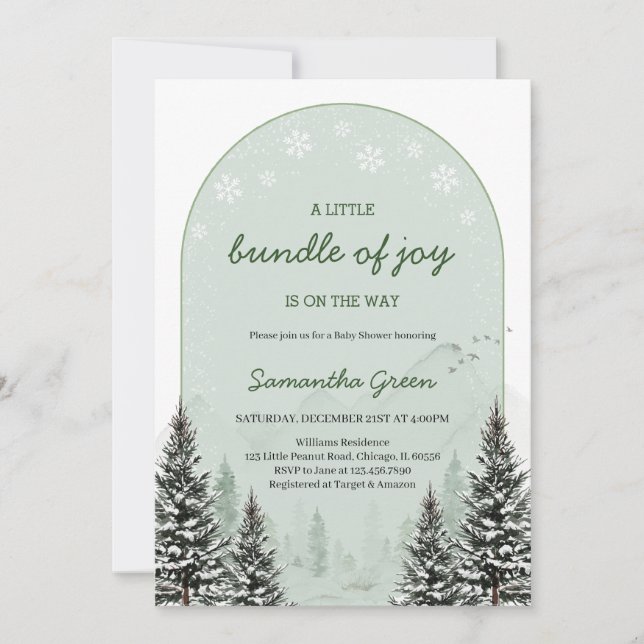 Ett litet paket med Joy Baby Shower Inbjudningar (Framsida)