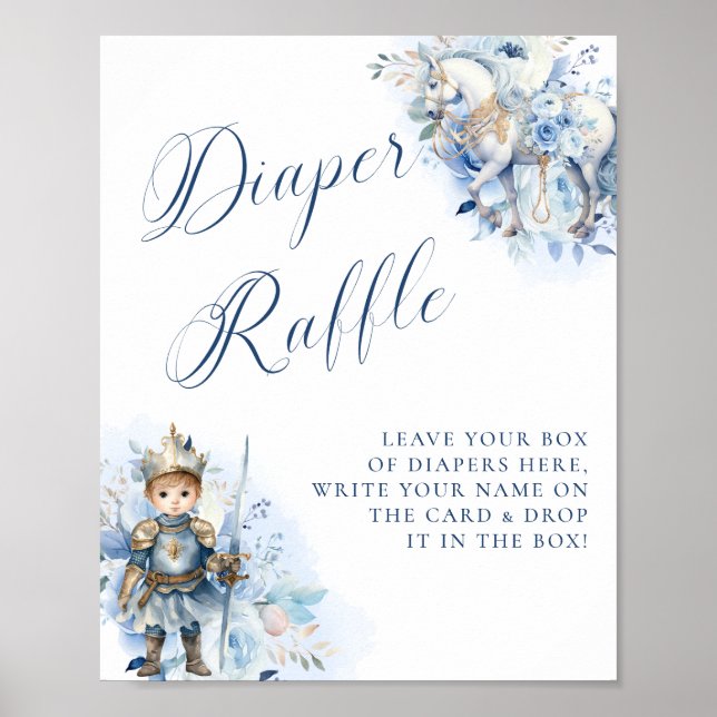 Ett litet Prince Royal Blue Diaper Raffle Poster (Framsidan)