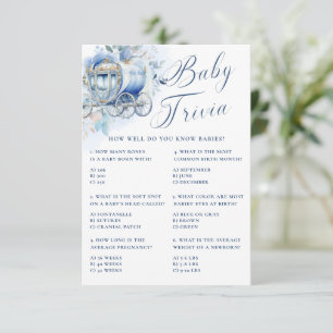 Ett litet Prince-Royal Blue Shower Baby Trivia Inbjudningar