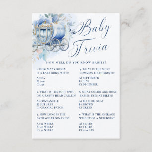 Ett litet Prince-Royal Blue Shower Baby Trivia Tilläggskort