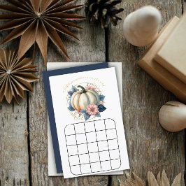 Ett litet pumpa höst blomster bingo spel