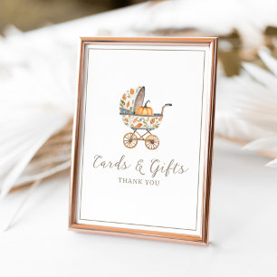 Ett litet Pumpkin Baby Shower-kort och presentkort Poster
