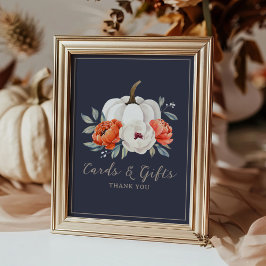 Ett litet Pumpkin Baby Shower-kort och presentkort Poster