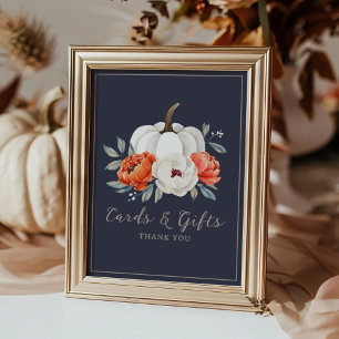 Ett litet Pumpkin Baby Shower-kort och presentkort Poster