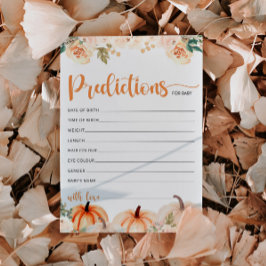 Ett litet Pumpkin Baby Shower PredicCard Inbjudningar
