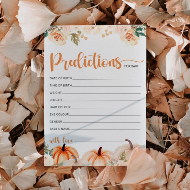 Ett litet Pumpkin Baby Shower PredicCard Inbjudningar (Skapare uppladdad)