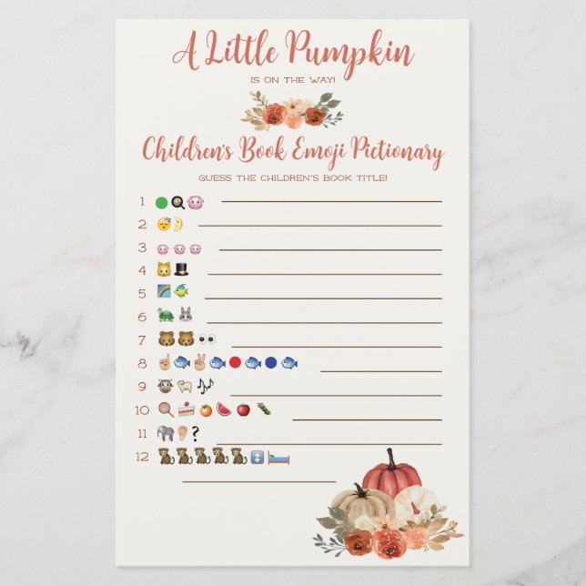 Ett litet Pumpkin Barns Bok Emoji Baby-spel (Framsida)