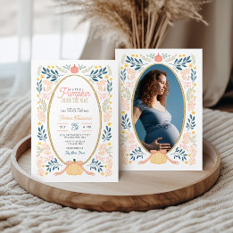 Ett litet pumpor på väg Baby Shower Foto Inbjudningar