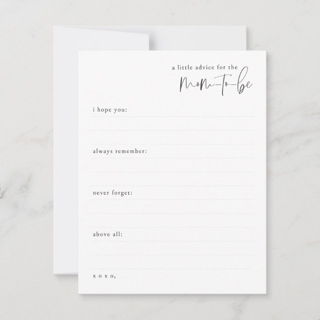 Ett litet råd till Mamma att vara Anteckningskort (Framsida)