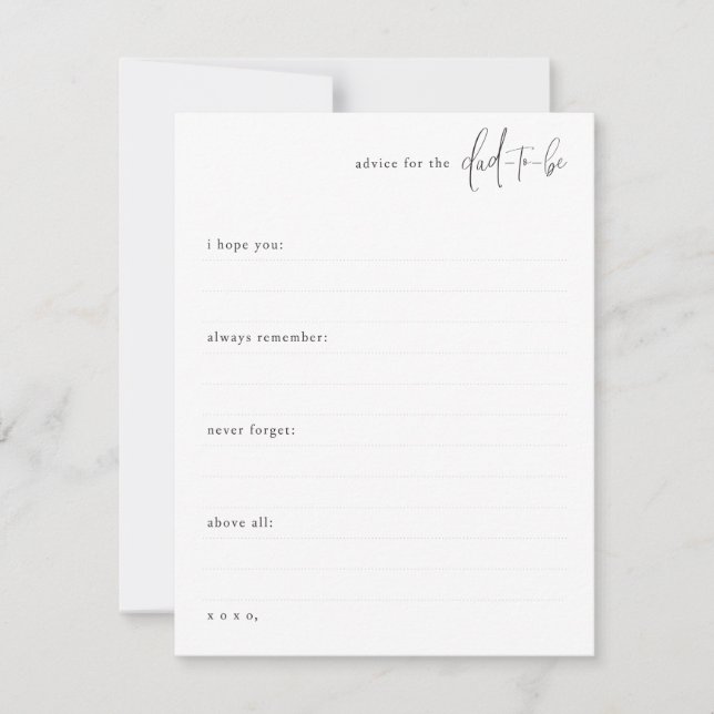 Ett litet råd till Pappa att vara Anteckningskort (Framsida)