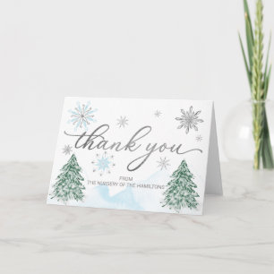 Ett litet snowflake Baby Shower - tack för ditt ko Kort