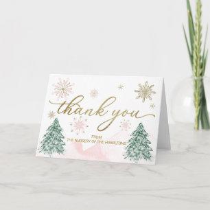 Ett litet snowflake Baby Shower - tack för ditt ko Kort