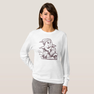 Ett litet spöke som kör en skoter t shirt