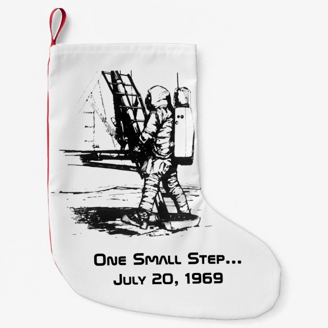 Ett litet steg Apollo 11 Måne-landning Liten Julstrumpa (Framsidan)