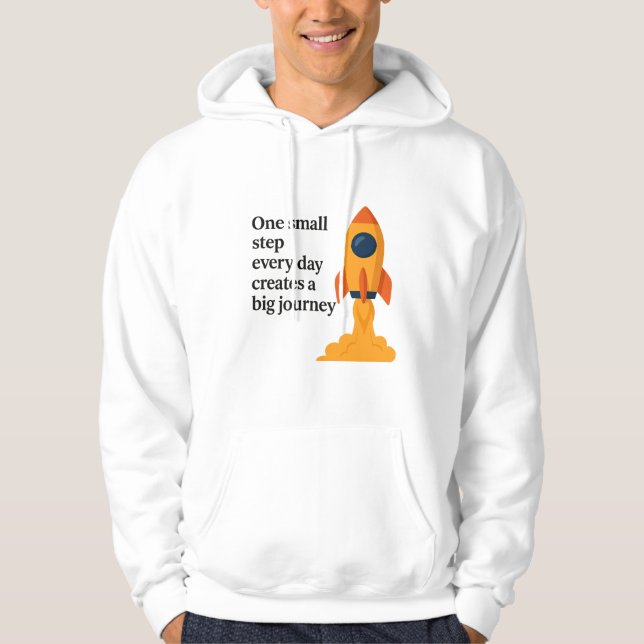 Ett litet steg - Motivering Hoodie (Framsida)