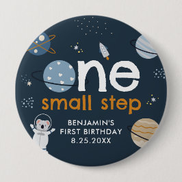 Ett litet steg Rymden första födelsedag Knapp