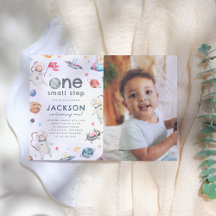 Ett litet steg | Utrymmesdjur 1:a födelsemotofoto