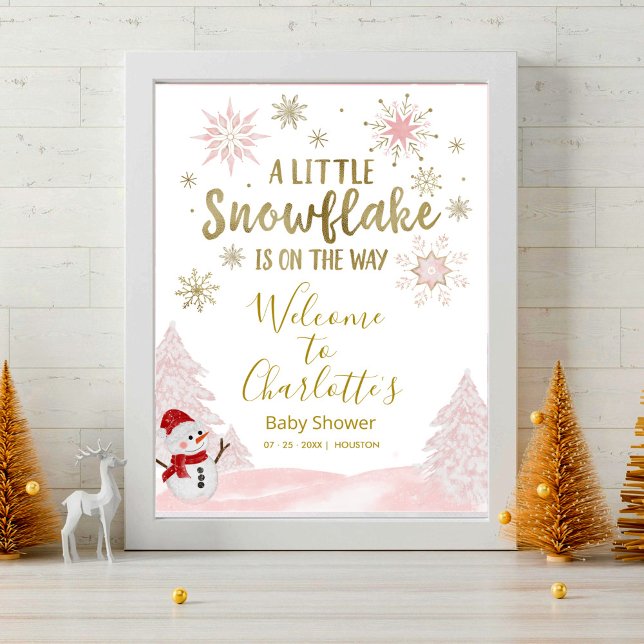 Ett litet välkomsttecken för Rosa Baby Shower Poster (Skapare uppladdad)