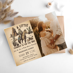 Ett litet Westernt Rodeo Baby Shower-foto från en Inbjudningar