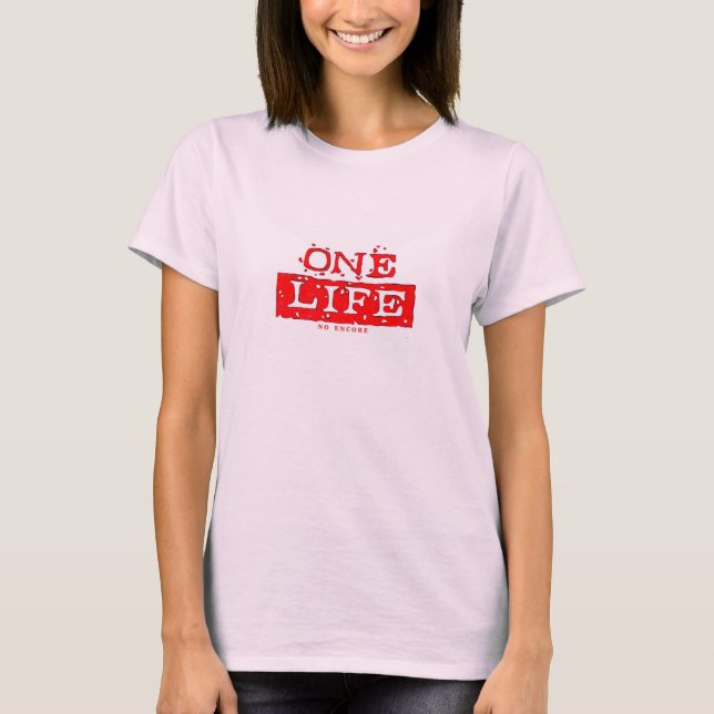 ETT LIV. INGET (rött) EXTRANUMMER, T-shirt (Framsida)