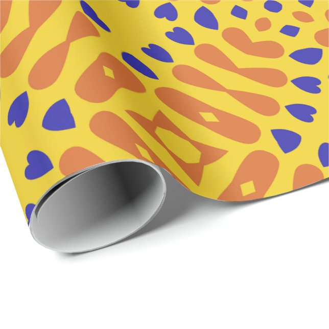 Ett livfullt geometriskt mönster med upprepade ora presentpapper (Rullad Hörn)