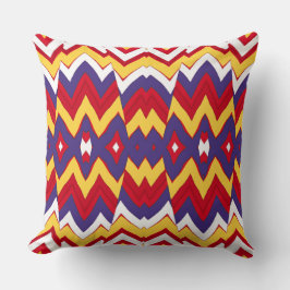 Ett livligt färgrikt klassiskt sicksackmönsterdesi kudde