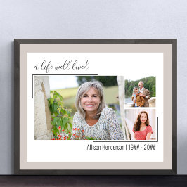 Ett livligt levande Elegant-skript 3 fotobegraver Poster