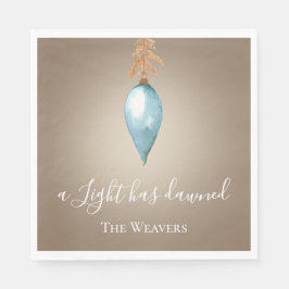 Ett ljus har gått upp | Ursprunglig vattenfärgsjul Pappersservett